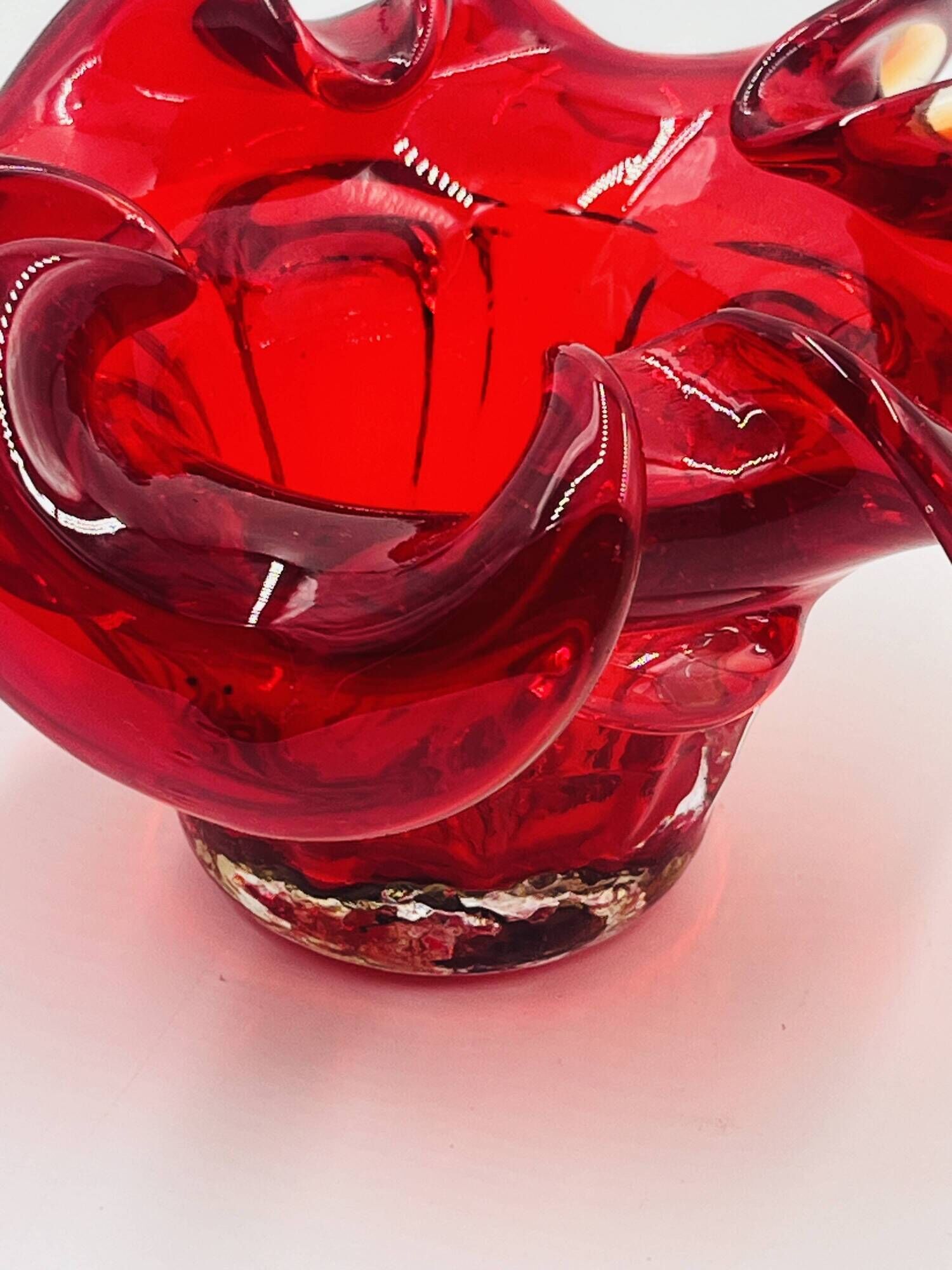 Organic Red Glass Bowl