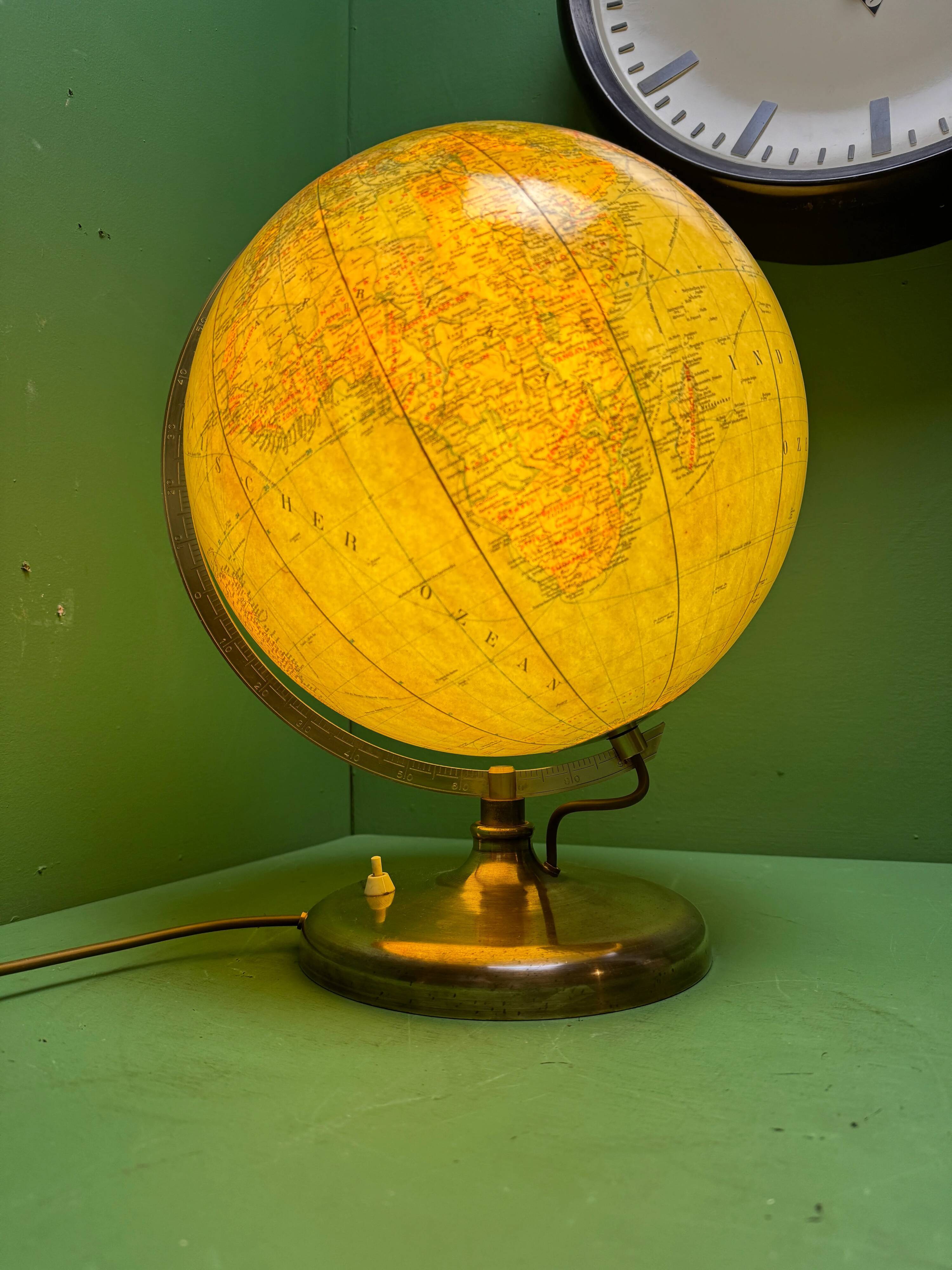 Vintage 1960s German glass globe lamp by JRO Globus Munchen