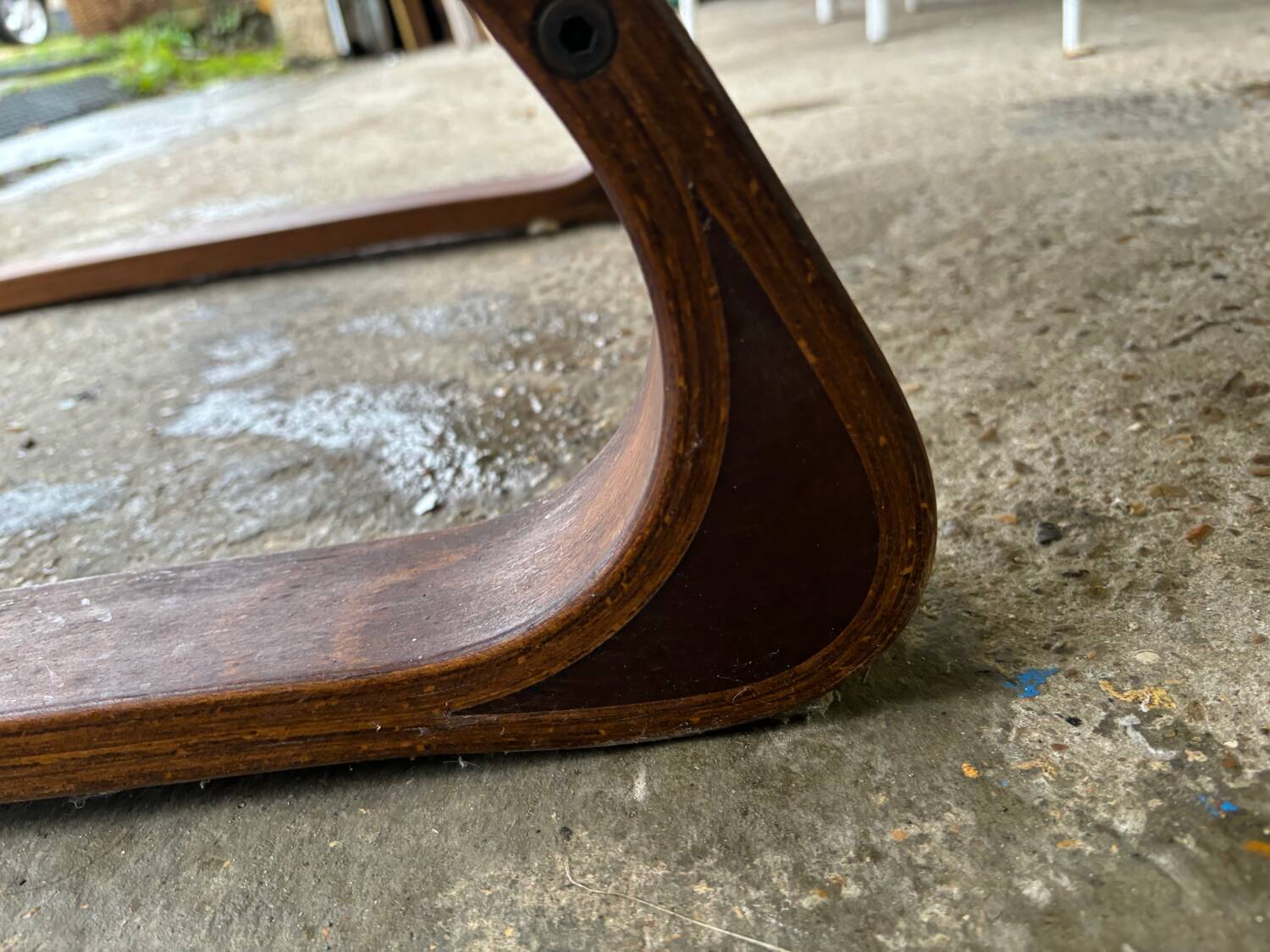 Scandinavian leather and wood armchair Kengu armchair Elsa & Nordahl Solheim- Rykken