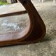 Scandinavian leather and wood armchair Kengu armchair Elsa & Nordahl Solheim- Rykken