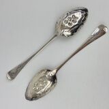 Pair of berry spoons in sterling silver english