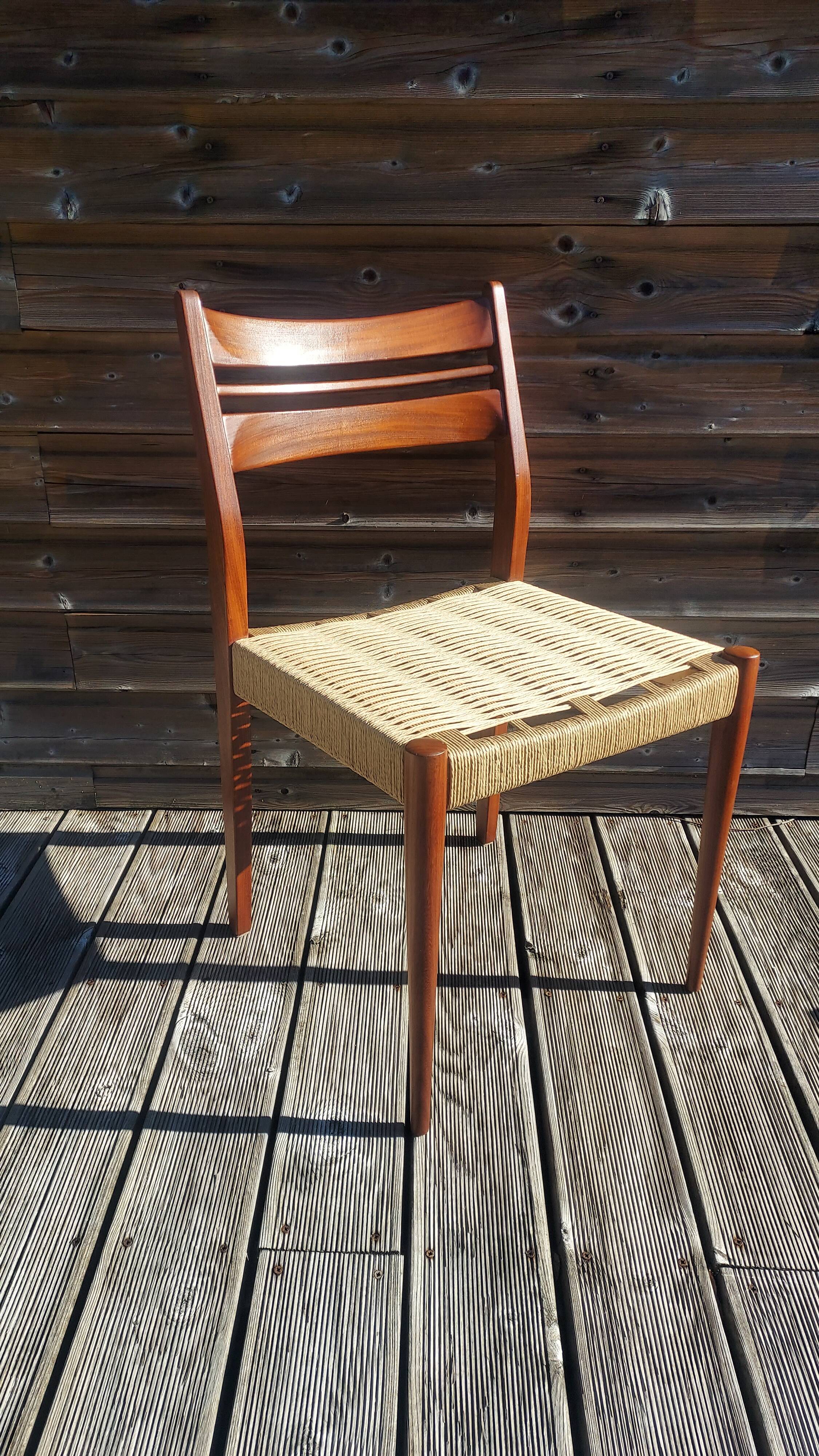 6 elegant vintage 1960s Danish rope chairs