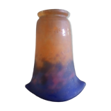 MULLER FRERES LUNEVILLE - Orange-purple marbled glass tulip - signed