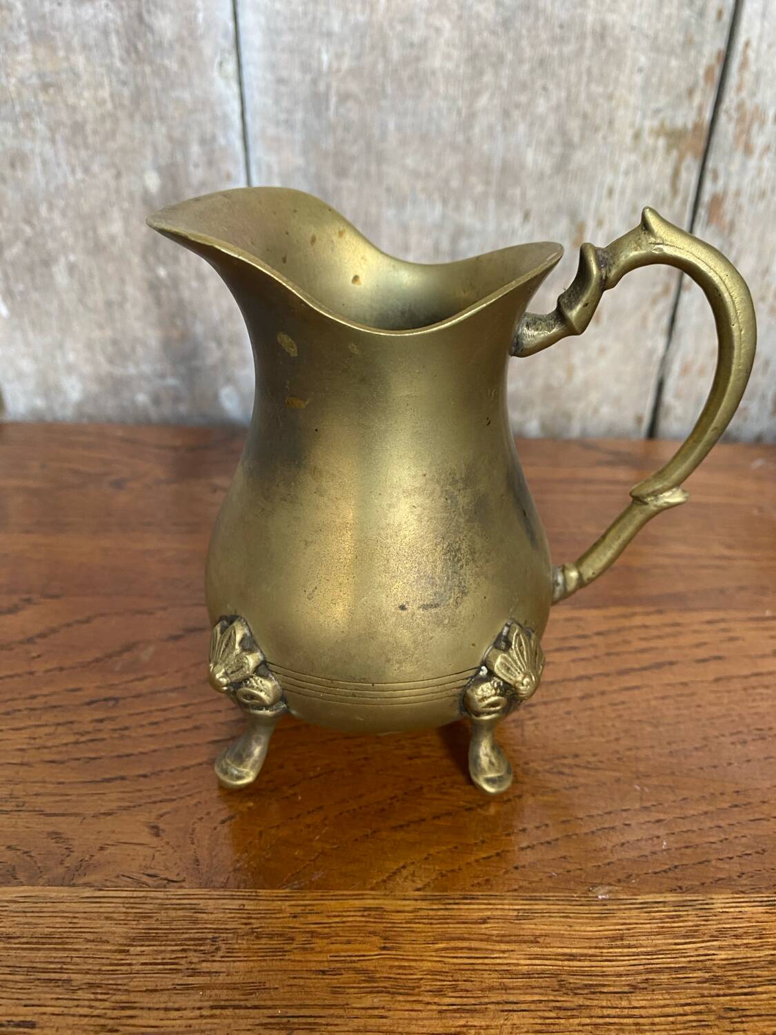 Antique brass creamer pitcher tableware kitchen vintage