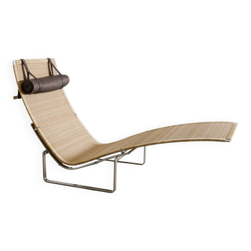 Vintage Danish Poul Kjærholm "PK-24" Chaise Lounge Chair in Rattan, 1960s
