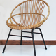 Rattan armchair feet metal