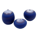 Set of 3 vintage blue miniature ceramics by Antonio Lampecco - Belgium