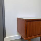 Vintage teak bedside table, circa 1970.