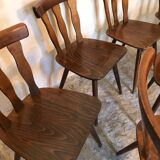 Set of 8 vintage brasserie chairs