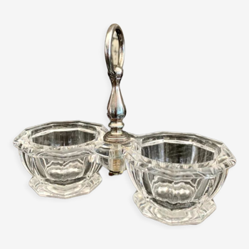 Saleron double en cristal de Baccarat