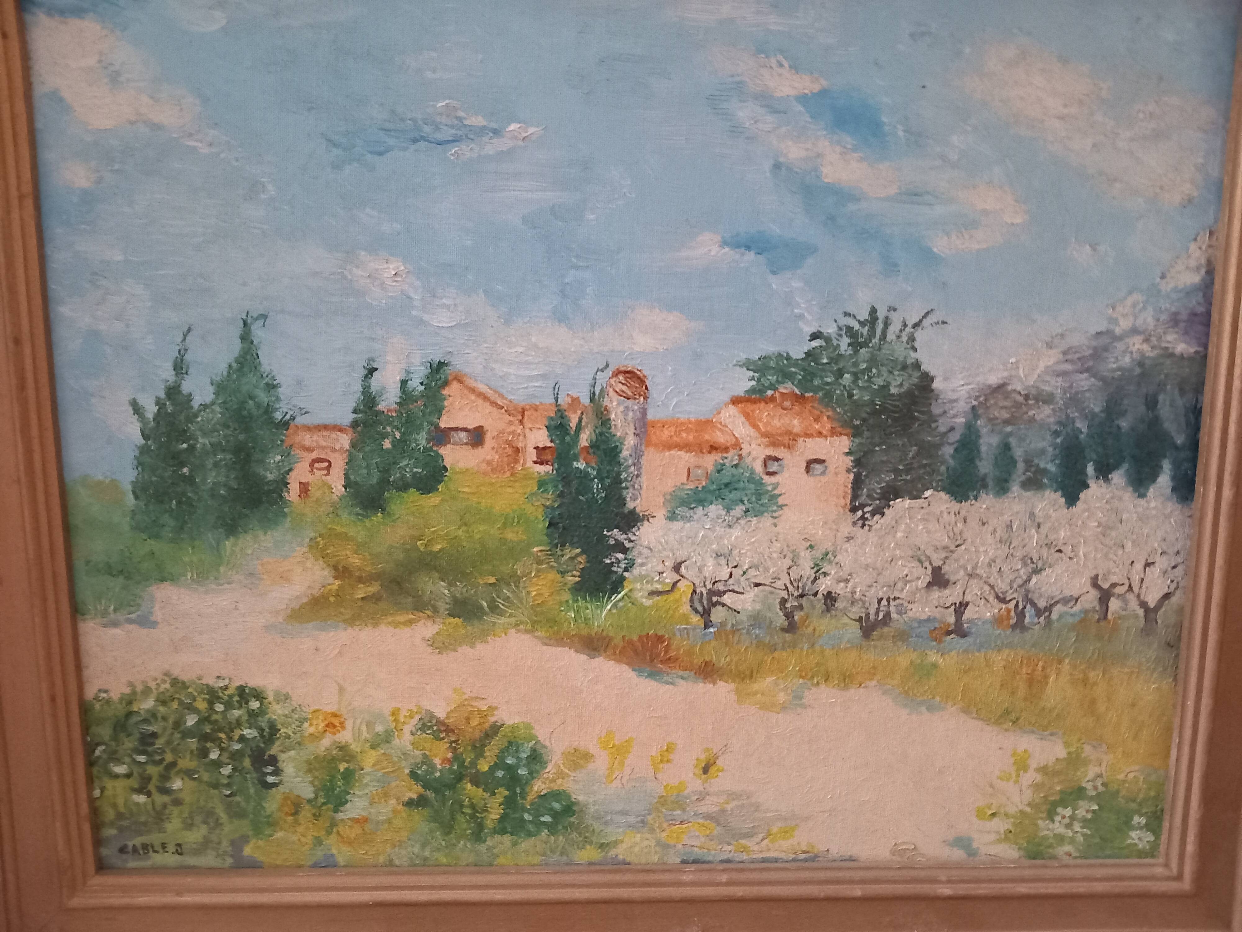 Oil on panel signed-landscape