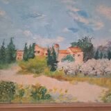 Oil on panel signed-landscape