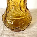 Bottle, amber glass vase angels