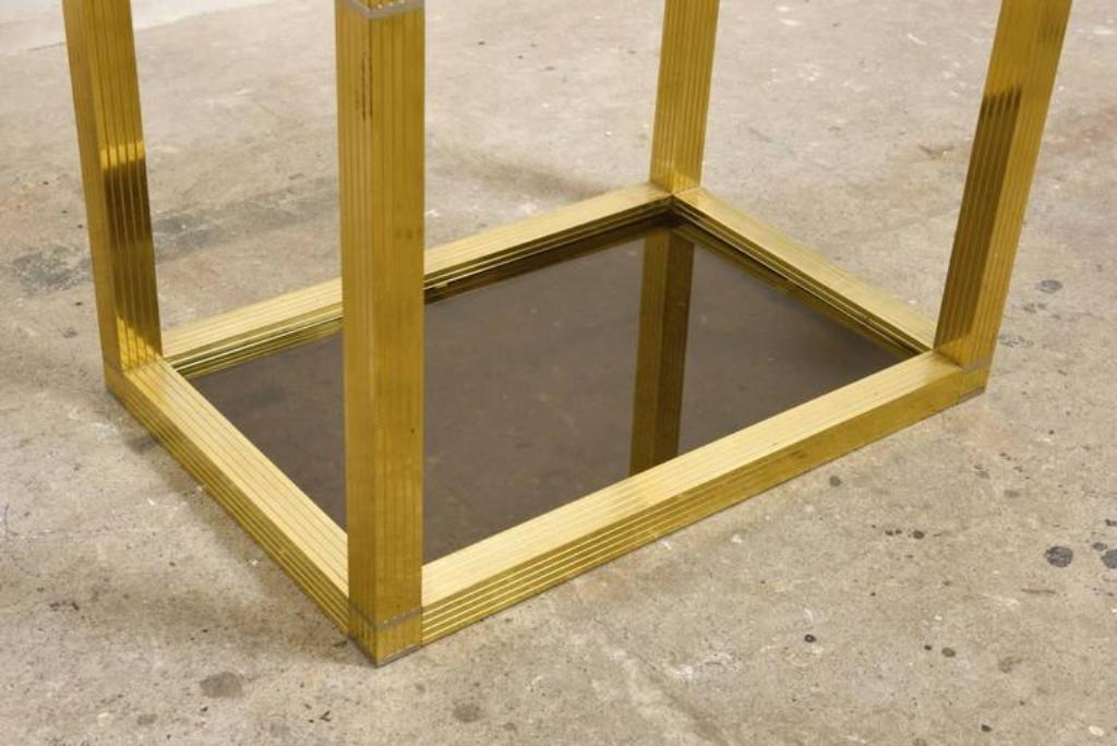 Showcase vintage brass and glass smoked by Romeo Rega 1970 s