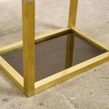 Showcase vintage brass and glass smoked by Romeo Rega 1970 s