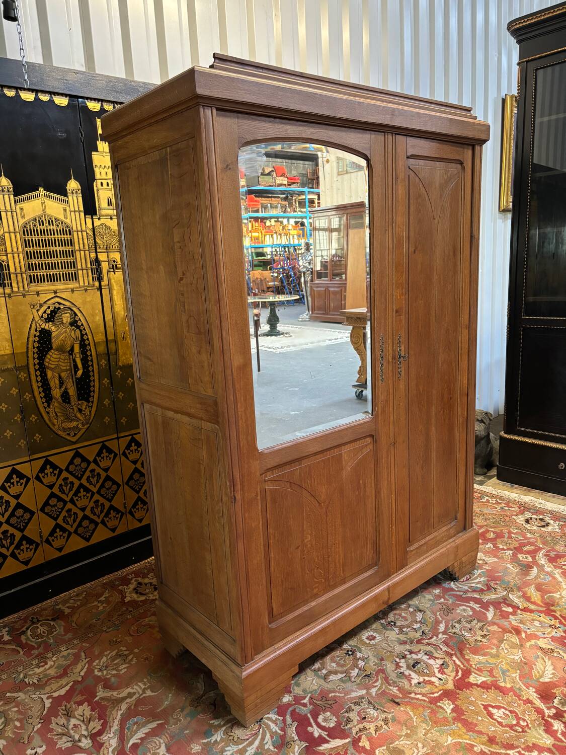 Art deco oak wardrobe