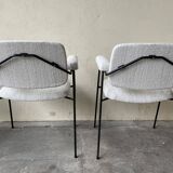 Pair of chairs CM197 by Pierre Paulin, in curly wool