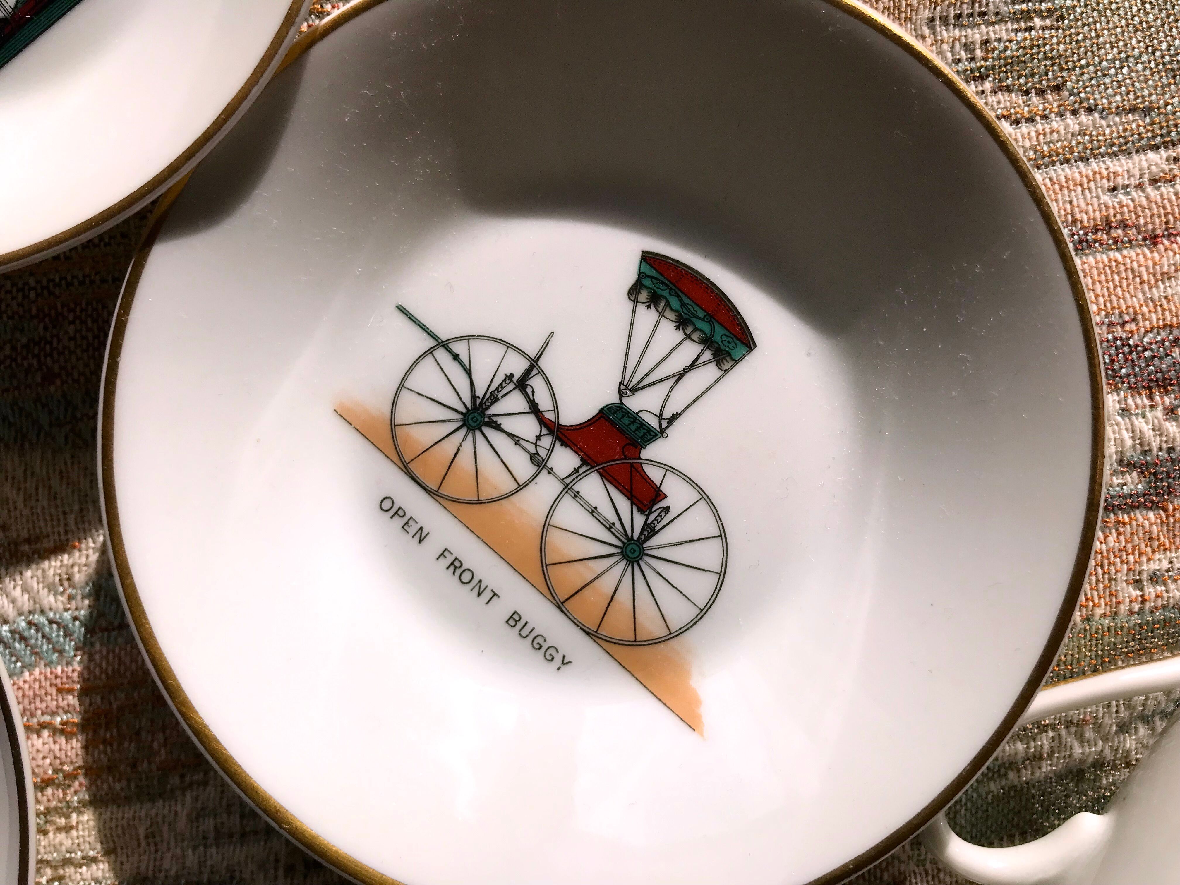 Vintage mocha service collection 6 cups cars real limoges porcelain of paris