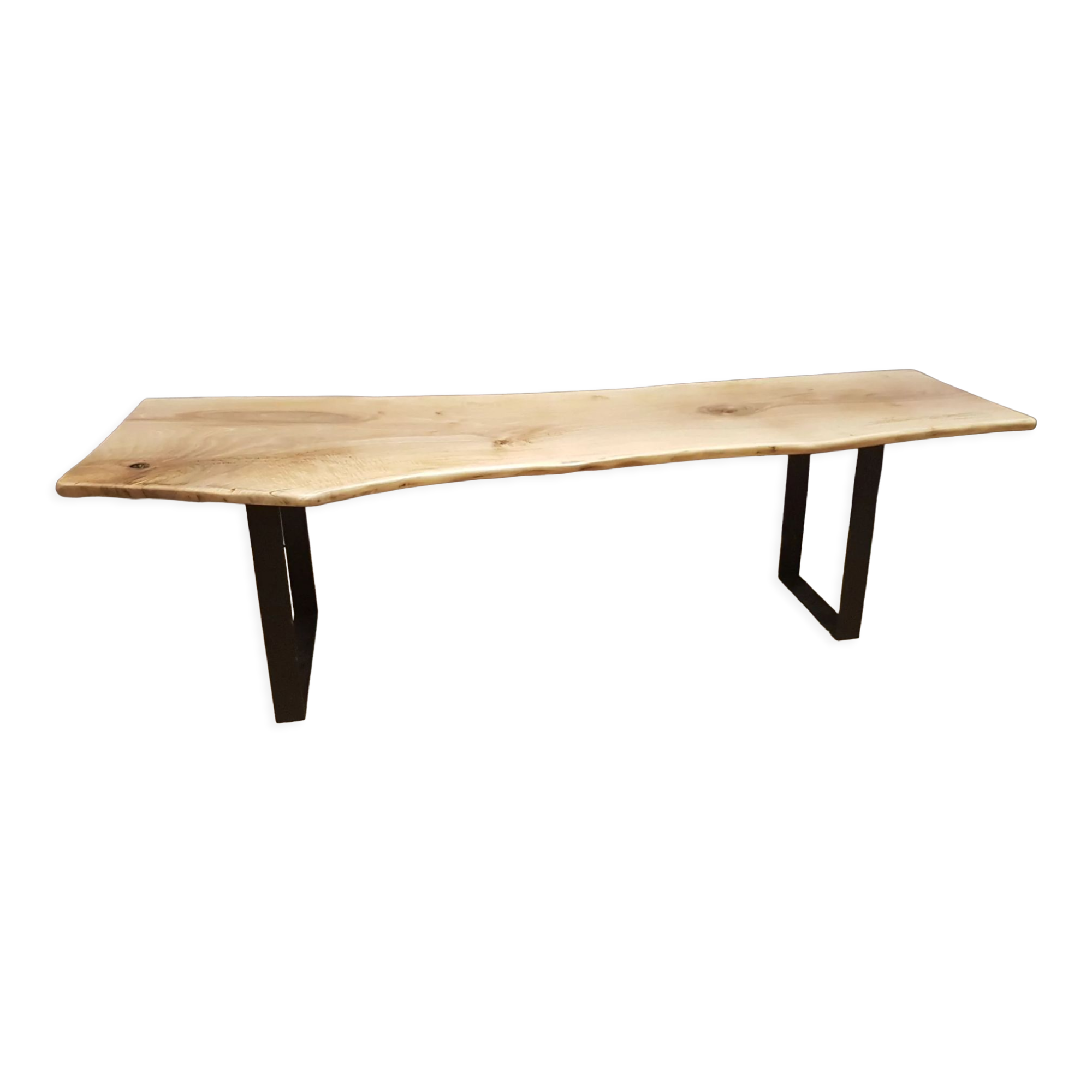 Bleached walnut coffee table square feet metal industrial style