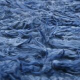 4x9 handmade wool blue vintage rug, 122x266cm