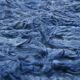 4x9 handmade wool blue vintage rug, 122x266cm