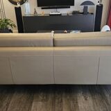 Roche Bobois grey leather 3-seater sofa