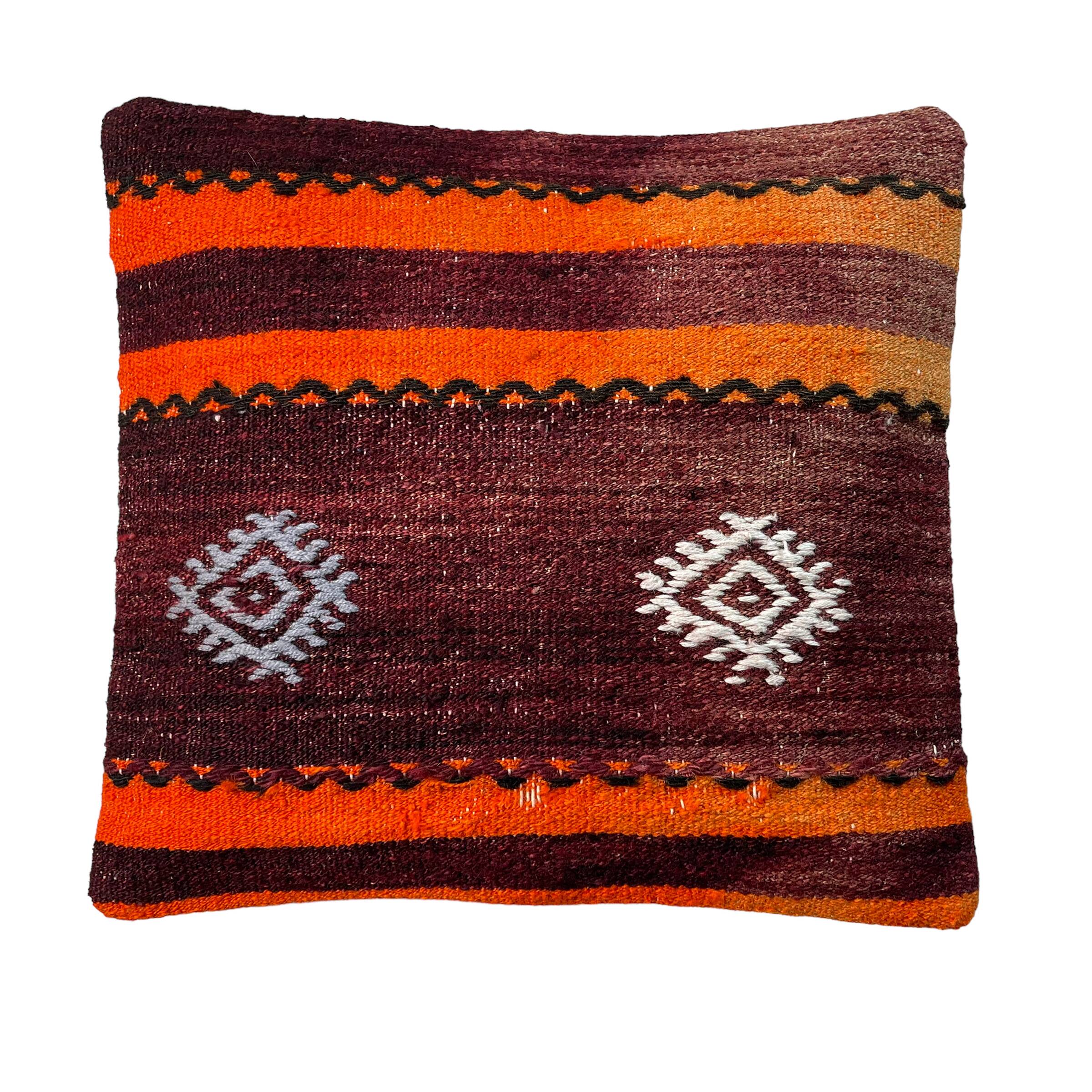 Vintage turkish kilim cushion cover , 40 x 40 cm
