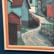 Original Swedish Oil on Canvas – “Stryket, Nordingrå” – Signed – Dated 1959 – Vintage & Framed – 52 × 44 cm (20.5" × 17.3")