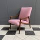 Pink arm chair by Jiri jiroutek 1960s reupholstered in boucle pink