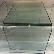 Ensemble 2 tables gigognes en verre 1980