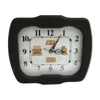 Horloge bois noir