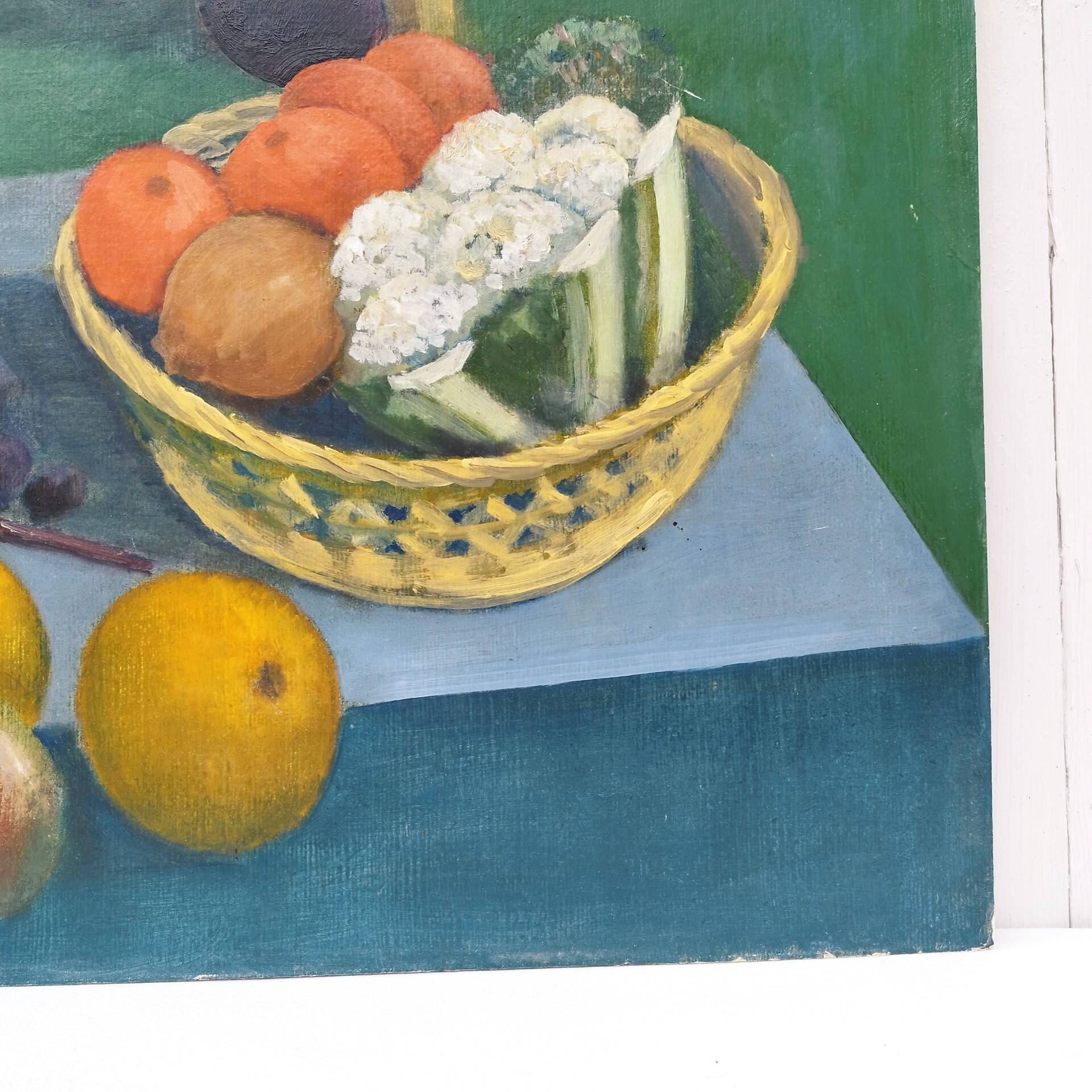Still life oil on cardboard signed Rollason