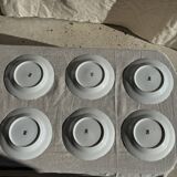 Set of 6 vintage dessert plates made in Poland with a plant motif.