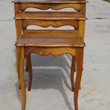 Solid walnut nesting table