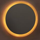 Round Plexiglass Bathroom Mirror by Hillebrand, Large Model, 1960 Germany.