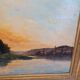 Grand tableau de henry jacques delpy, bord de seine au crepuscule. debut xx ème siècle.