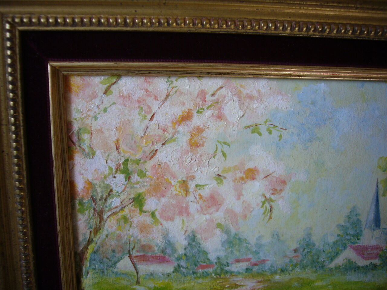 Table oil on vintage panel 1950