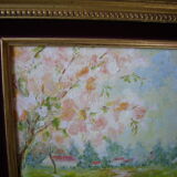 Table oil on vintage panel 1950