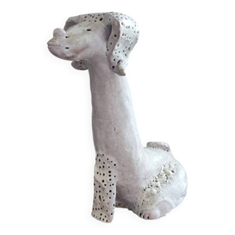 Ancienne sculpture zoomorphe terre cuite vernissée