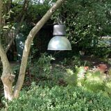 Authentic workshop lamp in stainless steel and steel