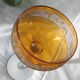 14cl Nancy Houillon crystal wine glass, amber lined, floral frieze