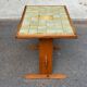 Brutalist kitchen/dining table in solid pine & ceramic (112x67 cm) 1