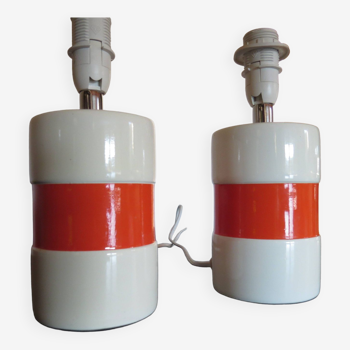 Pair of 70's ceramic bedside lamps