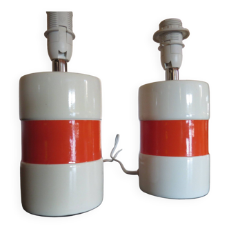 Pair of 70's ceramic bedside lamps
