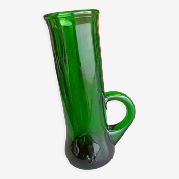 Small vial vase soliflore glass Yves Rocher verte