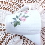 Pot à lait Luneville KG France, décor roses rose