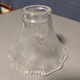 Tulip chiseled white glass