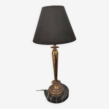 Gold metal and marble lamp