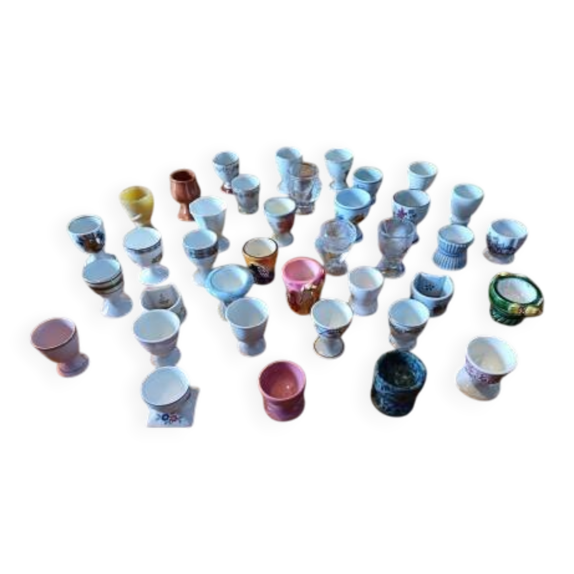 Set of 38 egg cups