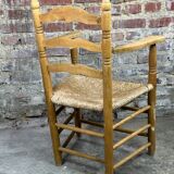 Paillé armchair in natural wood 1980